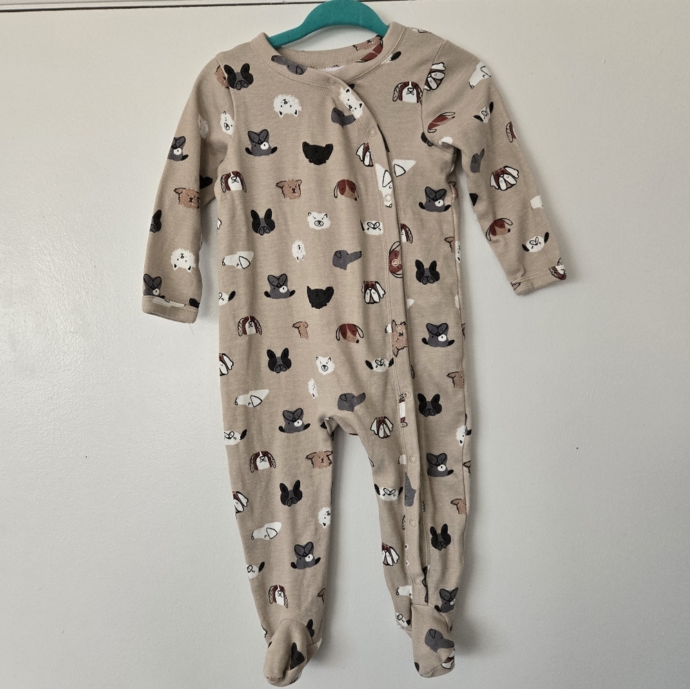 Nordstrom NWOT dog print snap sleeper footie onesie 9m